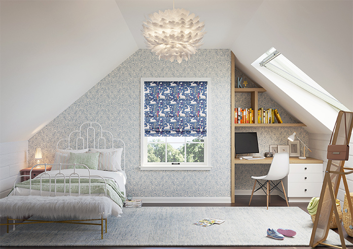 Bunny Meadows, Periwinkle - Twist&Fit Roman Blind - Image 8